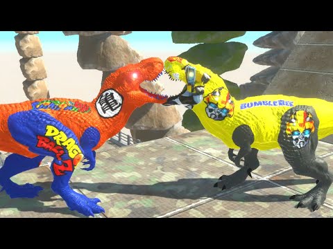 GOKU T REX MOUNTAIN DEATH FALL - Animal Revolt Battle Simulator