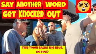 🔵🔴Say another word so I can knock you the f**k out 1st amendment audit fail🔴🔵