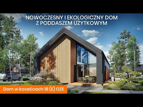 Dom w kosaćcach 18 (E) OZE – Nowoczesny dom z poddaszem użytkowym - ARCHON+ Projekty Domów