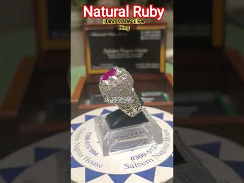 Men's Silver Ring With Natural ruby stone 🪨#ruby #natural #stone #handmade #ring #silverring #silver