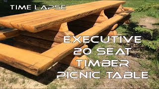 Executive Log Timber Picnic Table build