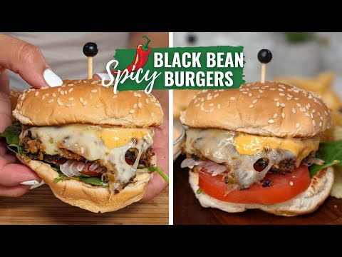 Spicy Black Bean Burgers Recipe | Veggie Black Bean Burgers Recipe
