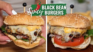 Spicy Black Bean Burgers Recipe | Veggie Black Bean Burgers Recipe