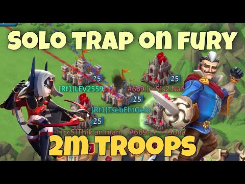 Lords Mobile - 200 IQ move on solo trap. Fury gameplay on KVK. They cant zero it