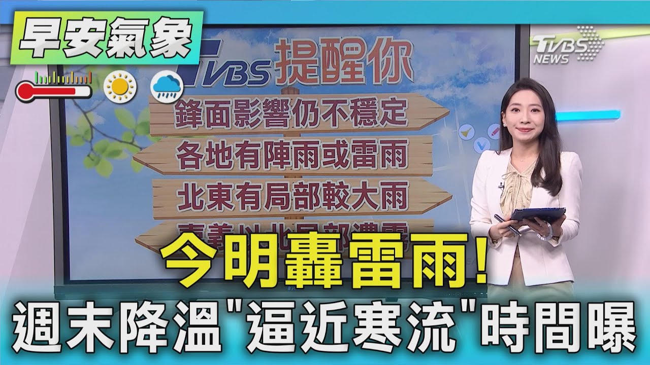 天氣/今明轟雷雨! 週末降溫「逼近寒流」時間曝