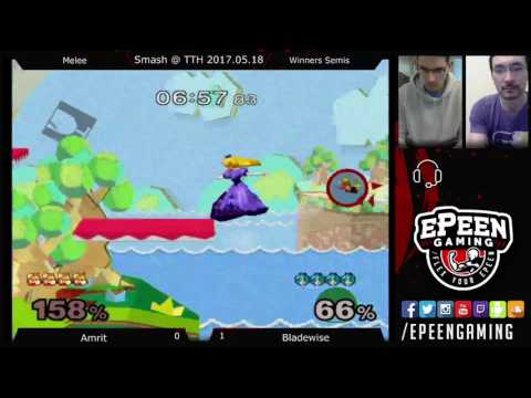 Smash @ TTH - Amrit(Fox) vs Bladewise(Peach) - Melee (Winners Semis)