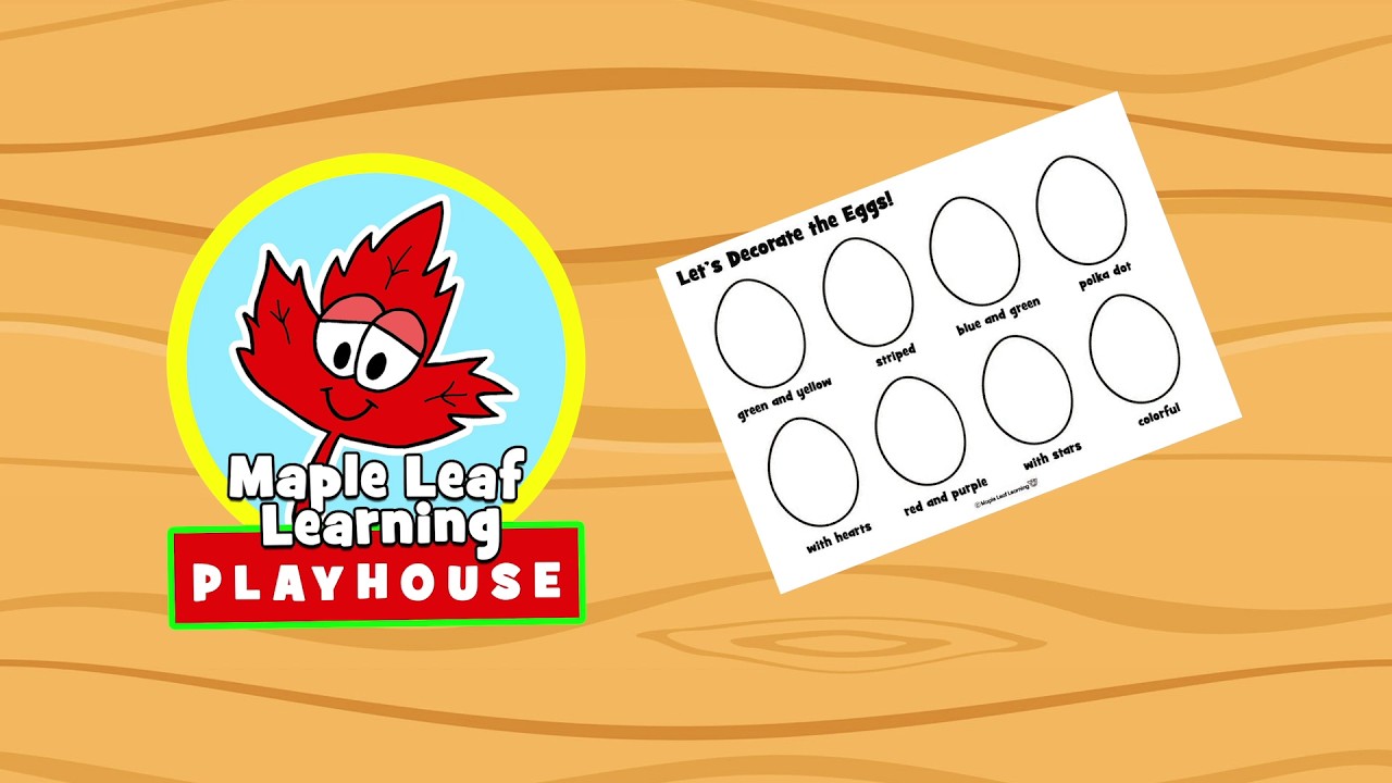 Let's Decorate the Eggs! | Simple Worksheet for Kids | Maple Leaf Learning Playhouse