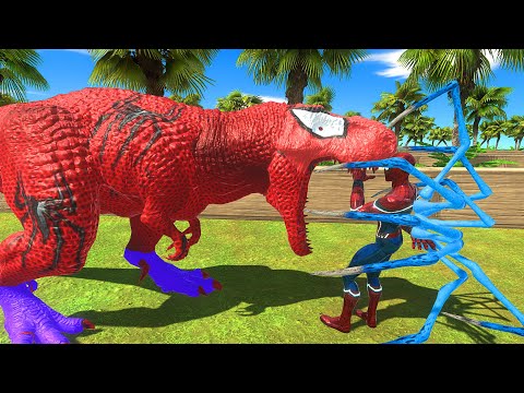 SPIDERMAN vs SPIDERMAN T-REX  CASTLE DEATH RUN - Animal Revolt Battle Simulator