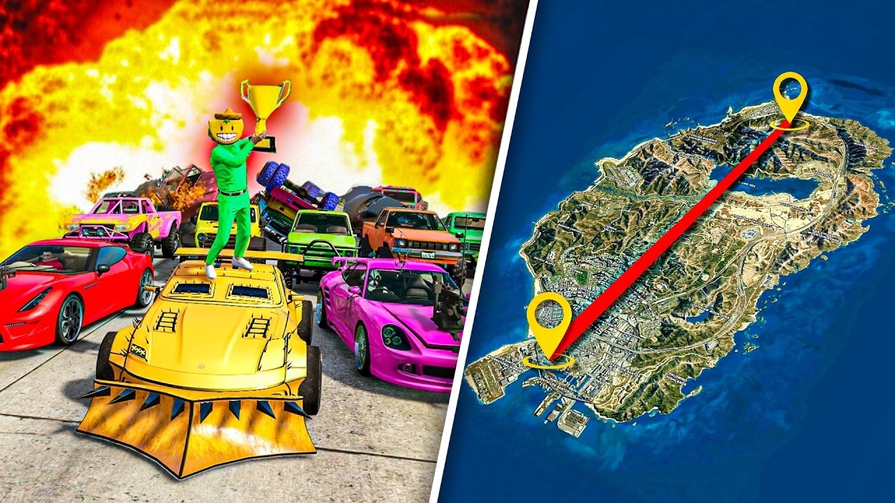 EL ÚLTIMO EXPLOTA CON COCHES ALEATORIOS! TODO EL MAPA! - GTA 5 ONLINE