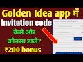 Golden Idea invitation code