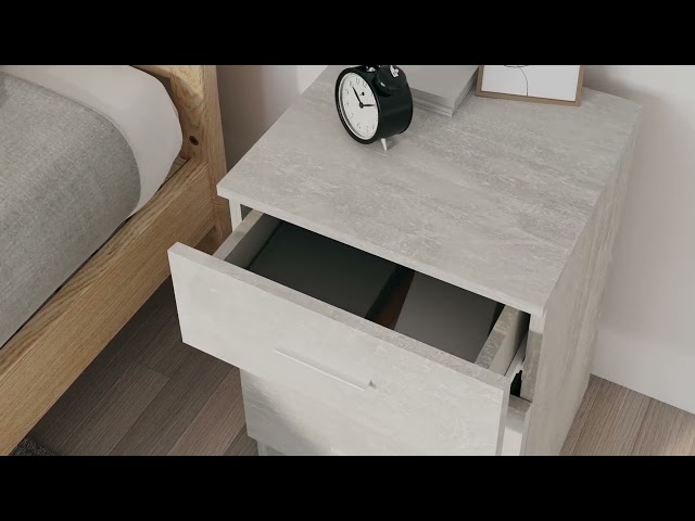 Video teaser per 800458 vidaXL Bedside Cabinet Concrete Grey 38x35x56 cm Engineered Wood