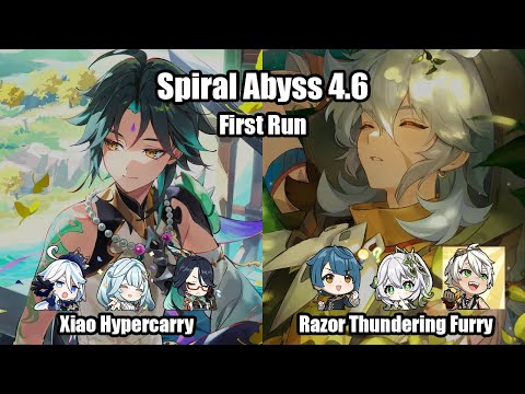 C0 Xiao Hypercarry & C6 Razor Thundering Furry - Genshin Impact 4.6 Spiral Abyss