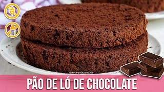 PÃO DE LÓ DE CHOCOLATE SEM GLÚTEN ECONÔMICO COM 4 INGREDIENTES SEM FERMENTO