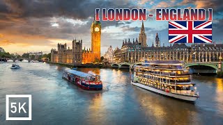 London in England - Sunset Boat Tour - 5K HDR Experience of River Thames Cruise