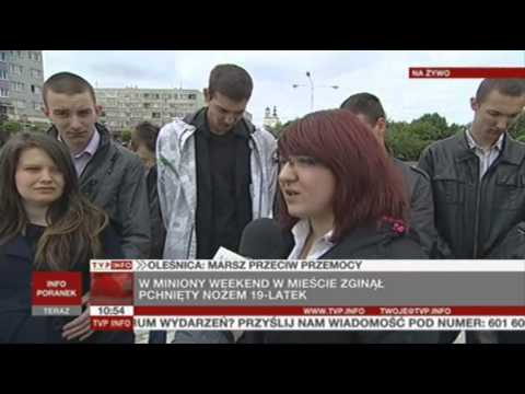 Oleśnica wstrząśnięta zabójstwem 19-latka (TVP Info, 23.05.2013)