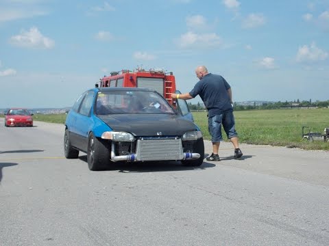 Honda Civic Eg5 Swap B18C4 Turbo 400hp+ - Onboard 60 - 200 km/h 7 Sec Without Grip