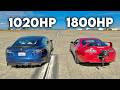 1800hp Toyota Supra Vs Tesla Model S Plaid DRAG RACE