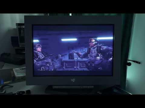 Crysis on an SGI GDM-FW9011 widescreen PC CRT (rebadged Sony FW900)