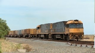preview picture of video 'Pacific National Steel Train At Gheringhap Loop - PoathTV Australian Railways, Railroads & Trains'