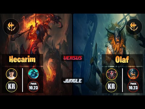 Haru HECARIM (Jungle) [Conqueror] VS OLAF - Grandmaster KR Patch 10.23