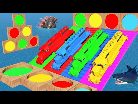 Trains vs Portal Trap - Train vs Deep Water  with Train vs Traffic Lights | BeamNG.Drive #4