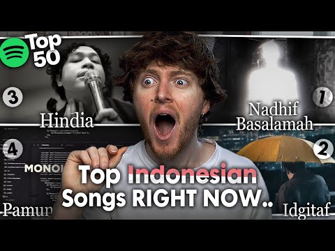 Reacting to the Indonesian Music Charts! (Spotify TOP 50 - Indonesia)