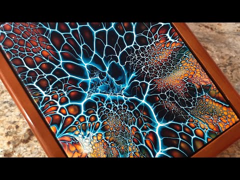 #240. Part I. SheleeArt Blooms in Trivet Box Tiles /fluid art / fluid acrylics / bloom technique