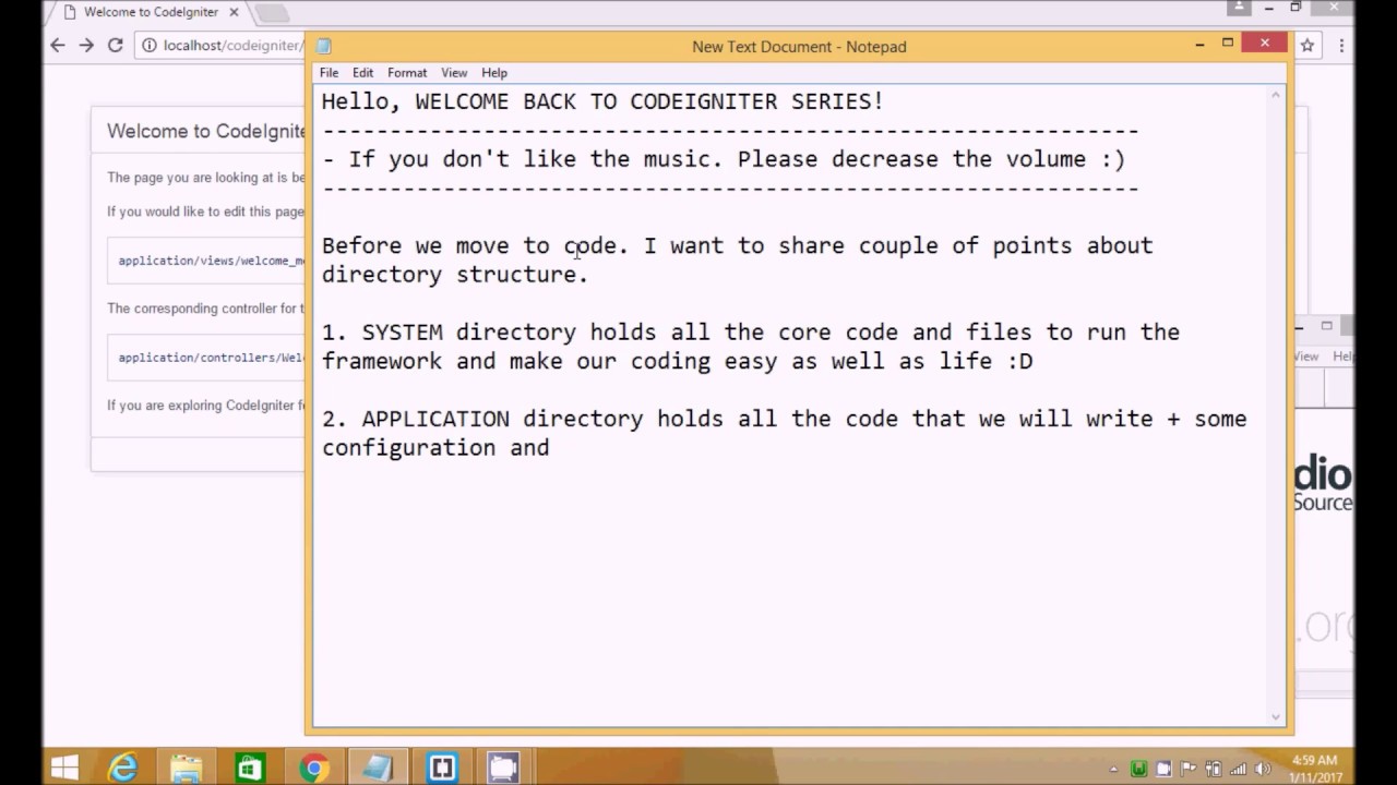 Creating First Controller in Codeigniter 3 - Tutorial 2