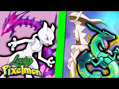 Minecraft LUCKY PIXELMON - ETERNATUS e MEWTWO vs ARCEUS e RAYQUAZA ! A BATALHA DE LENDÁRIOS ÉPICA !!