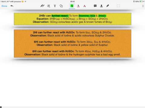 Group 7 - Reactions with Sulphuric Acid - AS Chemistry - Unit 2 - 3.2.5 (Also EMPA revision)