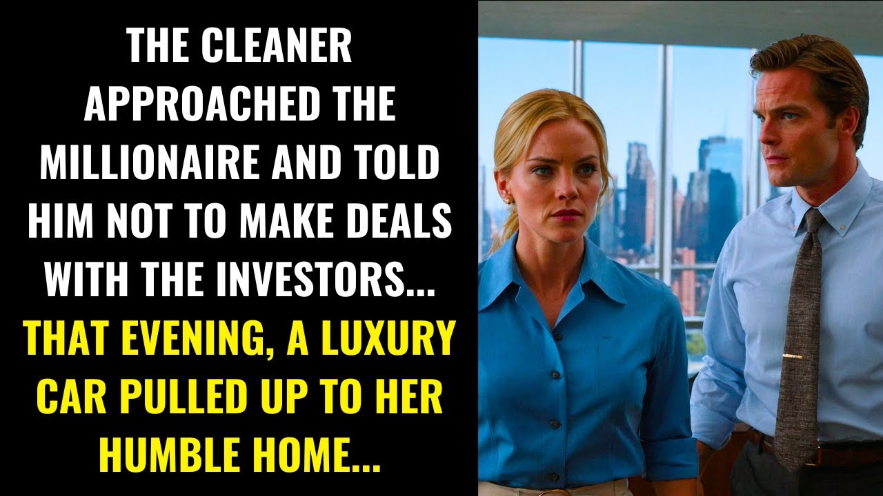 THE CLEANER WARNED THE MILLIONAIRE ABOUT THE INVESTORS... THAT NIGHT, A LUXURY CAR APPEARED...
