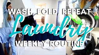 WEEKLY LAUNDRY ROUTINE // CLEANING MOTIVATION // CLEANING MOM
