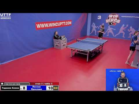 Тараник Елена 2-3 Лесная Ярослава  Турнир Восток 3 WINCUP 30.03.21 Прямая Трансляция Зал 3