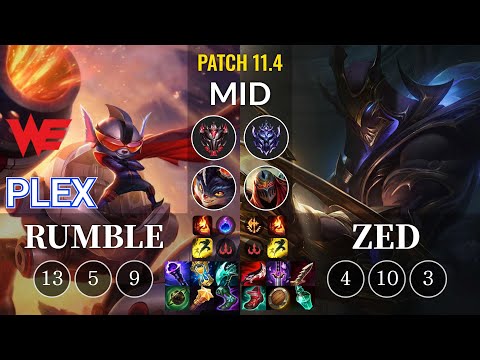 WE Plex Rumble vs Zed Mid - KR Patch 11.4
