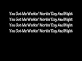Michael Jackson - Workin' day and night lyrics