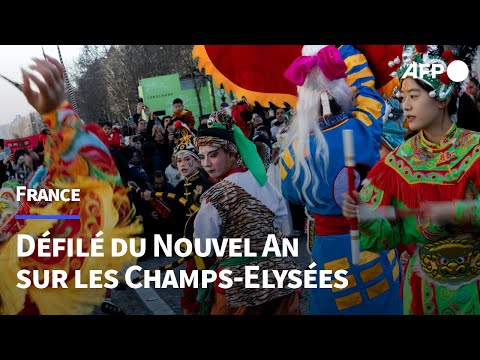 Sur les Champs-Elysées, défilé du Nouvel An chinois sous le signe du Serpent de bois | AFP
