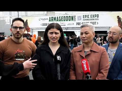 Thumbnail for Green Party co-leaders speak to the media from Armageddon