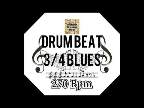Blues Drum Beat l Metronome l Tempo 3/4 270 Bpm