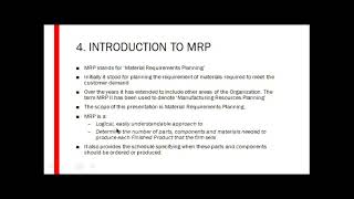 Introduction to Material Requirements Planning (MRP)