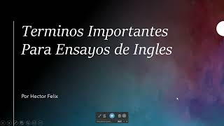 (Spanish) Important English Essay Terms for Bilingual Writing Tutors