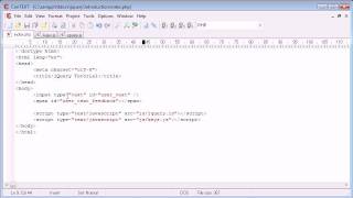 jQuery Tutorial - 33 - Key up/down