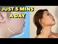 Get Rid of DOUBLE CHIN & FACE FAT Workout | 5 Minutes for Slimmer, Defined Jaw Line