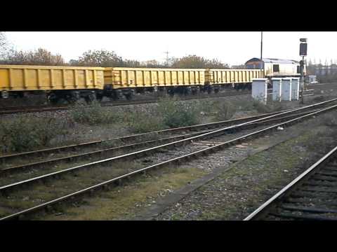 GBRF Class 66 no: 66722 Passing Didcot Parkway Working 6M10 Appleford - Willeseden, 03/12/2011.