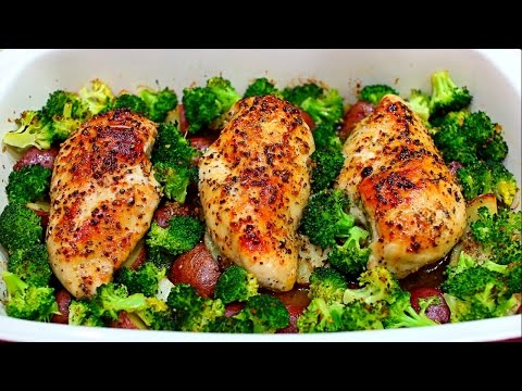 One Pan Honey Garlic Chicken and Veggies Recipe - Honey garlic chicken with potatoes and broccoli Video