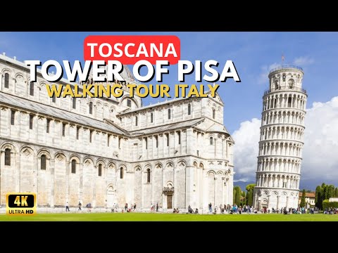 Pisa - Tuscany (Toscana) 🇮🇹 Walking Tour Italy 4K 60 fps - Leaning Tower of Pisa