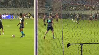 トーレス引退試合！試合前練習シーン