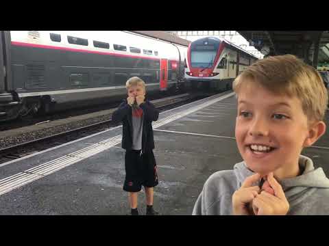 TGV Train Geneva Lyon.  Funny kids reaction.