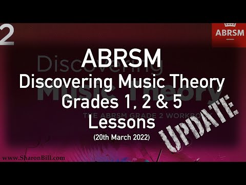 ABRSM Discovering Music Theory Update, Grades 1, 2 & 5 (20th March 2022) - Sharon Bill