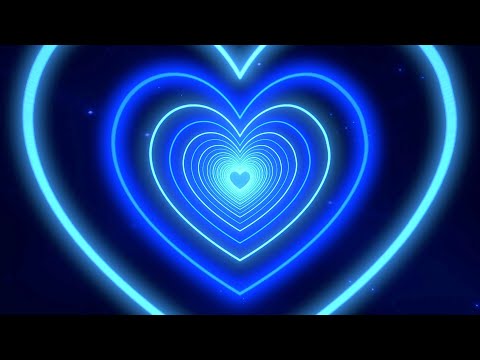 Blue Heart Tunnel💙Neon Heart Tunnel Background│LED Lights Heart Wallpaper сердечки фон,фон сердечки