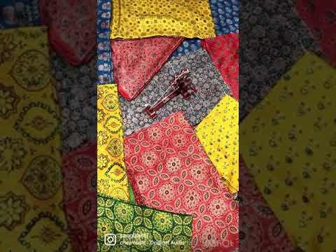 Ajrakh printed model silk fabric, block print, multiple